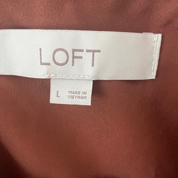 LOFT Rust Sleeveless Collared Button-Front Blouse - Picture 2 of 4